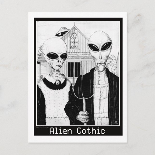 American Gothic, Alien Portraits, Aliens Postcard (Front)