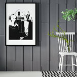 American Gothic Black and White unframed Poster<br><div class="desc">A black and white pop art style print of the iconic painting "American Gothic" by Grant Wood.</div>