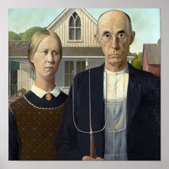 American Gothic by Grant DeVolson Wood Poster (Front)