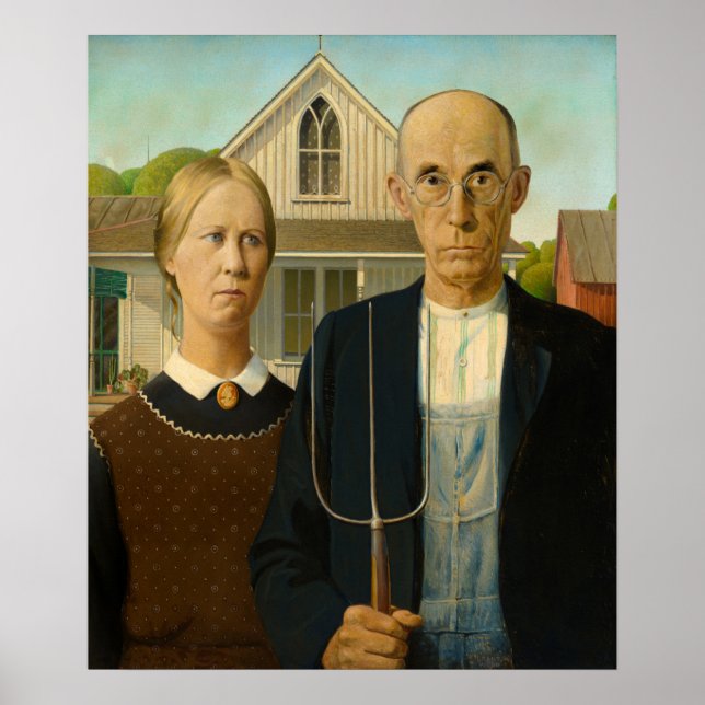 American Gothic by Grant Wood Poster (Front)