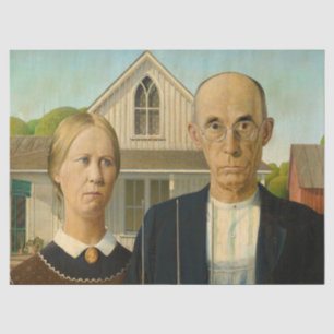 American Gothic by Grant Wood Tissue Paper