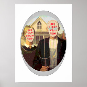 American Gothic Carnival Cutout Poster