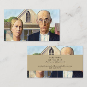 American Gothic Classic Painting Grant Wood Business Card