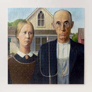 American Gothic Classic Painting Grant Wood Jigsaw Puzzle