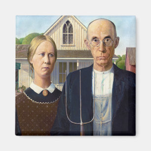American Gothic Classic Painting Grant Wood Magnet