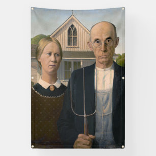 American Gothic: Country Life Poor Rural Farmer Banner