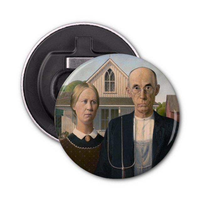 American Gothic: Country Life Poor Rural Farmer Bottle Opener (Front)