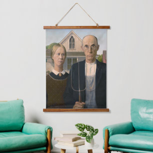 American Gothic: Country Life Poor Rural Farmer Hanging Tapestry