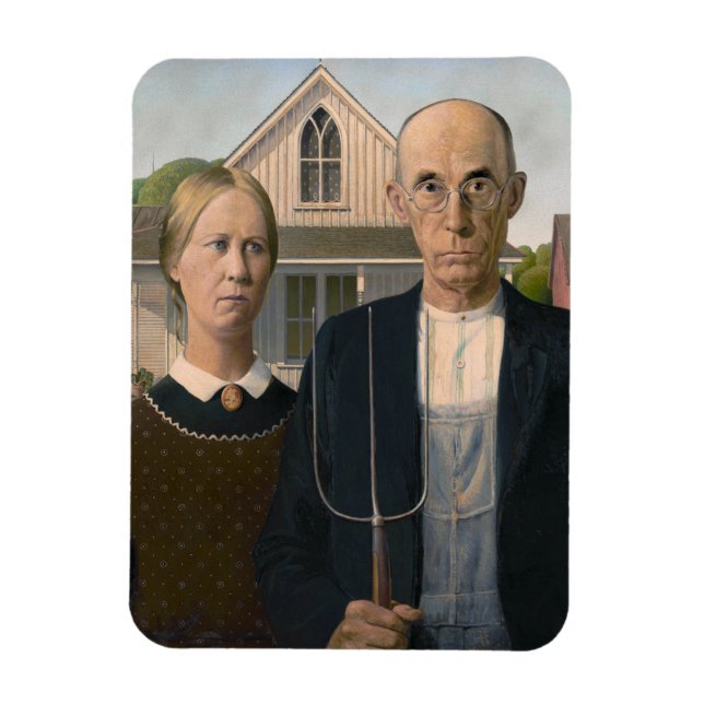 American Gothic: Country Life Poor Rural Farmer Magnet (Vertical)