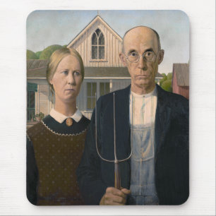 American Gothic: Country Life Poor Rural Farmer Mouse Mat