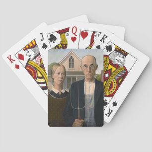 American Gothic: Country Life Poor Rural Farmer Playing Cards