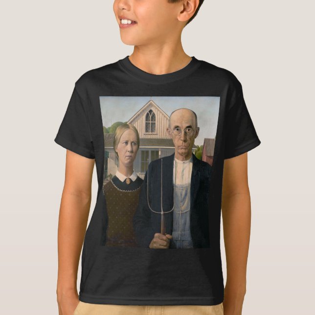 American Gothic: Country Life Poor Rural Farmer T-Shirt (Front)