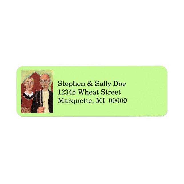 American Gothic Couple Heartland Address Labels (Front)