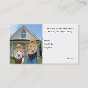 American Gothic Dogs/Labs Funny Business Card