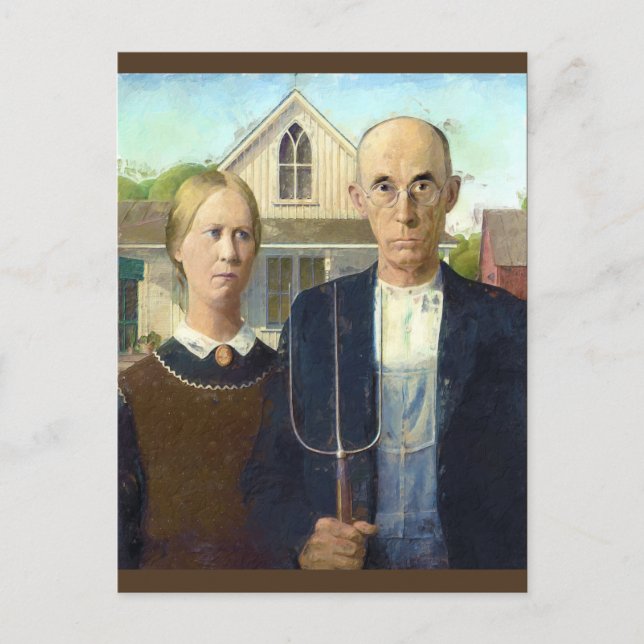 American Gothic Fine Art Oil Painting Postcard (Front)
