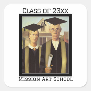 American Gothic Graduation Square Sticker