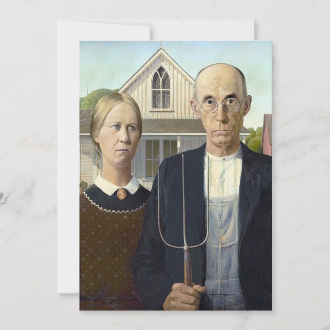 American Gothic - Grant Wood Fine Art Card (Front)