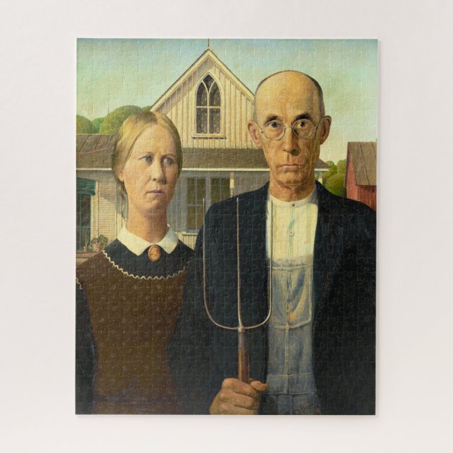 American Gothic │Grant Wood Jigsaw Puzzle (Vertical)