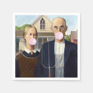 American Gothic Grant Wood     Napkin