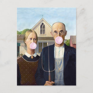 American Gothic Grant Wood Postcard