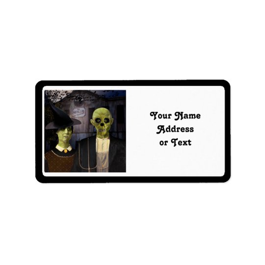 American Gothic Halloween Address Label