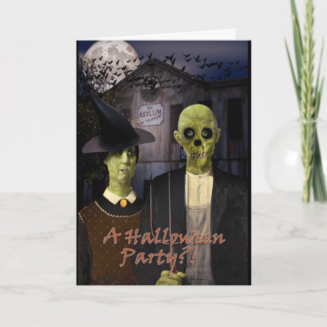 American Gothic Halloween Haunted House Invitation (Front)