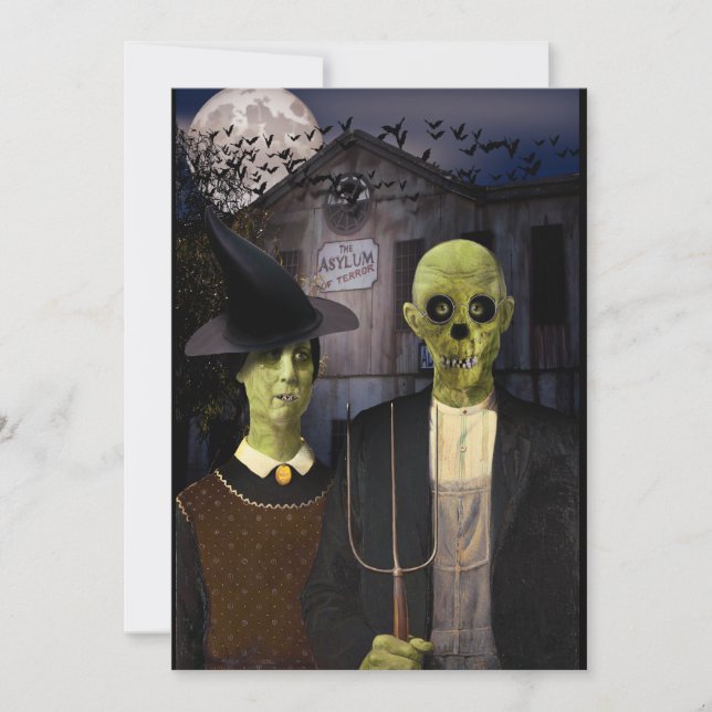 American Gothic Halloween Haunted House Invitation (Front)