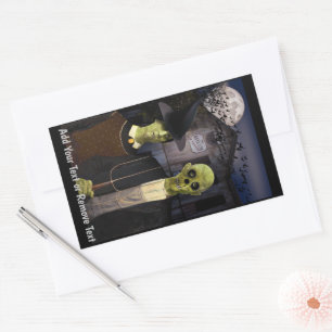 American Gothic Halloween Haunted House Rectangular Sticker