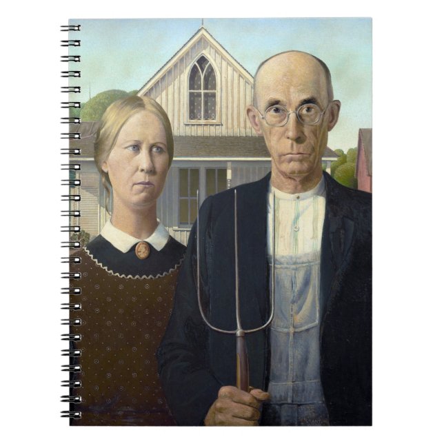 American Gothic Painting by Grant Wood Notebook (Front)