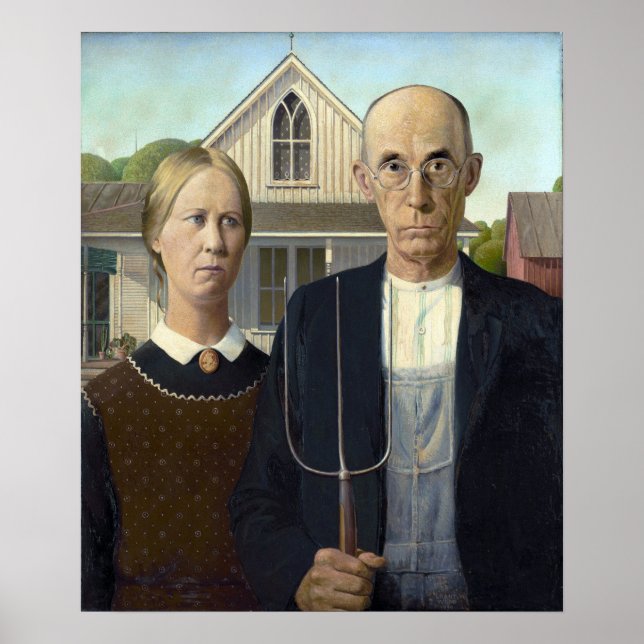 American Gothic Painting by Grant Wood Poster (Front)