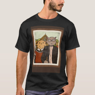 American Gothic Painting Cat T-Shirt