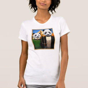 American Gothic Panda with bamboo frame T-Shirt