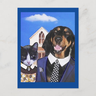 American Gothic Parody Spoof Postcard