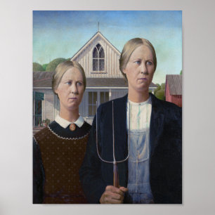 American Gothic -Surreal Twins Poster