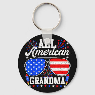 American grandma 4th of july sunglasses family key ring