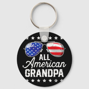 American grandpa 4th of july family matching key ring