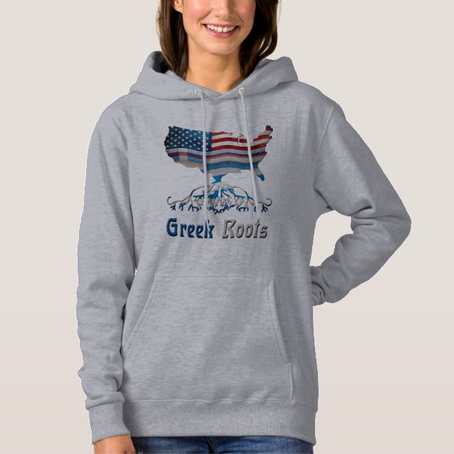American Greek Roots Map Flags Hoodie (Front)