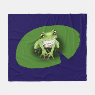 American Green Tree Frog Lily Pad Fleece Blanket