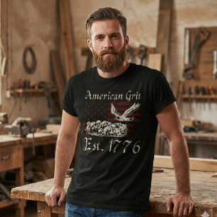 American Grit Est 1776 Patriotic Men's T-Shirt