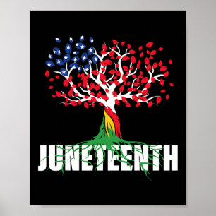 American Grown African Root Tree Juneteenth Black Poster