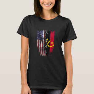 American Grown Angolan Roots USA Angolan Flag T-Shirt