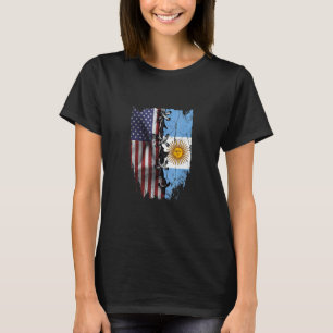 American Grown Argentinian Roots USA Argentina Fla T-Shirt