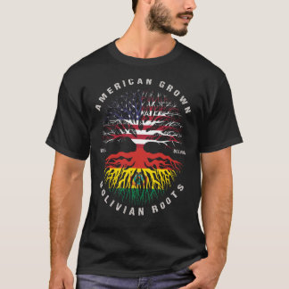 American Grown Bolivian Roots Bolivia Flag T-Shirt
