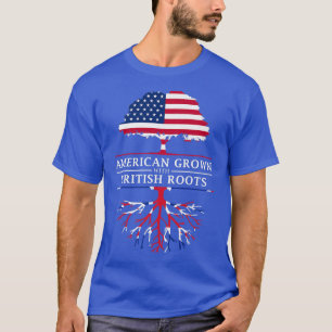 American Grown British Roots Britain Union Jack T-Shirt