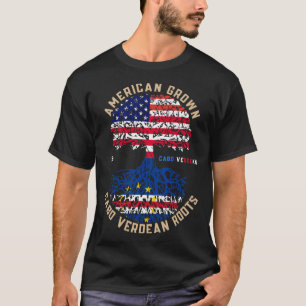 American Grown Cabo Verdean Roots Cape Verde Flag T-Shirt