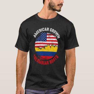 American Grown Colombian Roots Vintage Flags for M T-Shirt