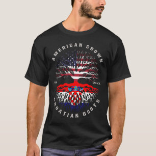 American Grown Croatian Roots Croatia Flag T-Shirt