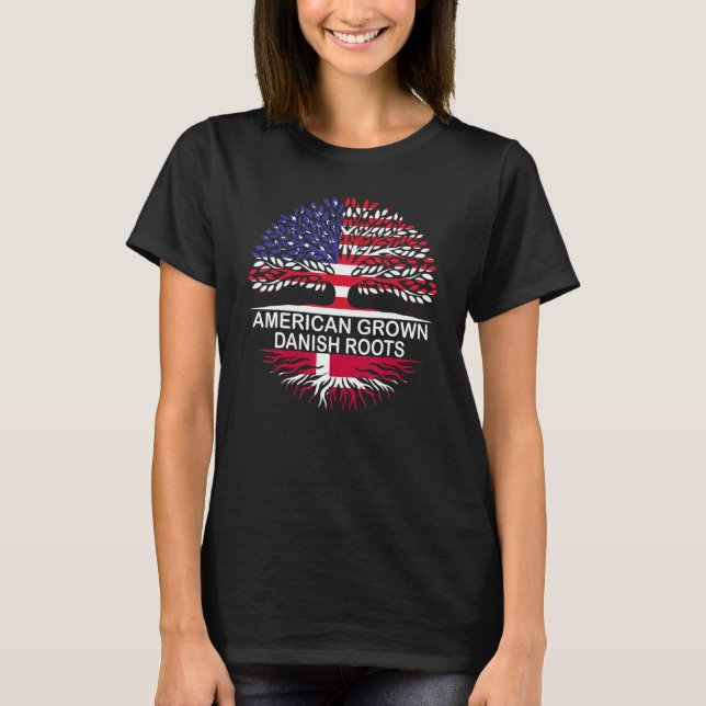 American Grown Danish Roots  Danemark Flag Women M T-Shirt (Front)