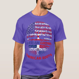 American Grown Dominican Roots Dominica Flag Usa F T-Shirt