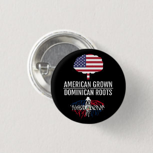 American Grown Dominican Roots National Flag 3 Cm Round Badge